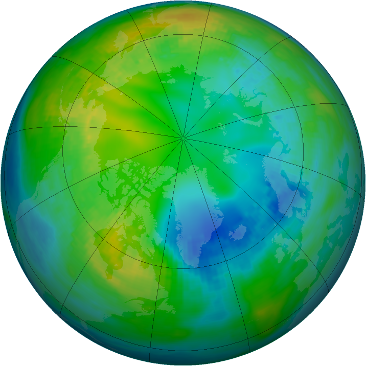 Arctic ozone map for 07 November 1980